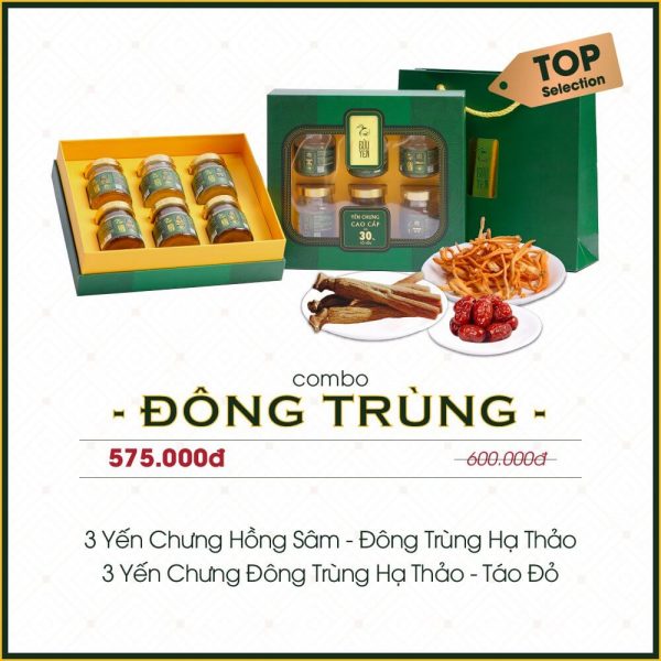 combo yến chưng đông trùng