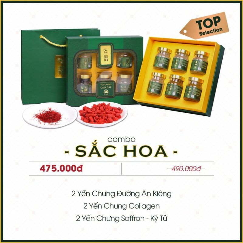 combo yến chưng sắc hoa