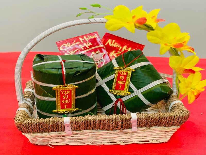 Giỏ quà Tết giá 150k bánh chưng