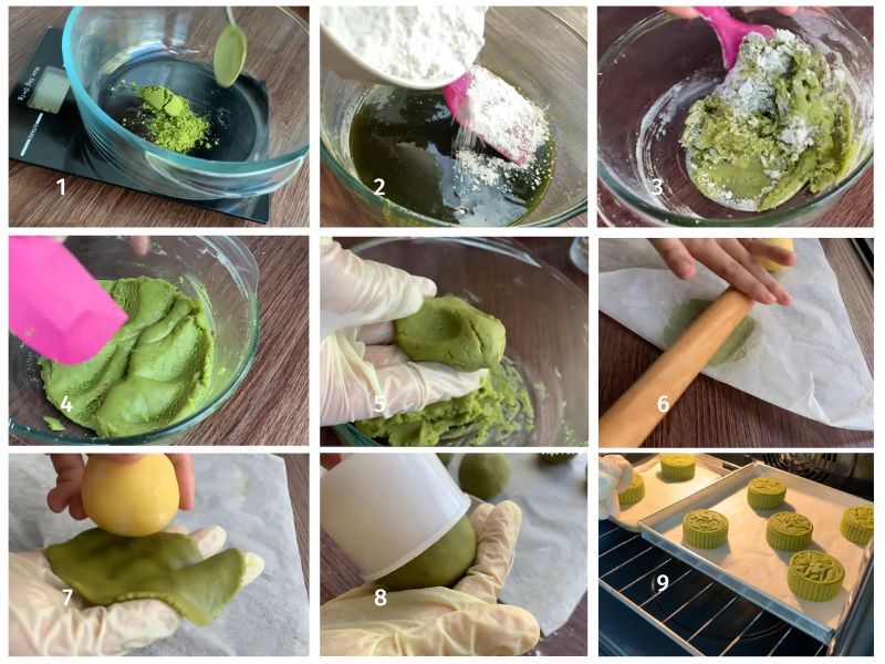 Hướng dẫn cách làm vỏ bánh trung thu matcha