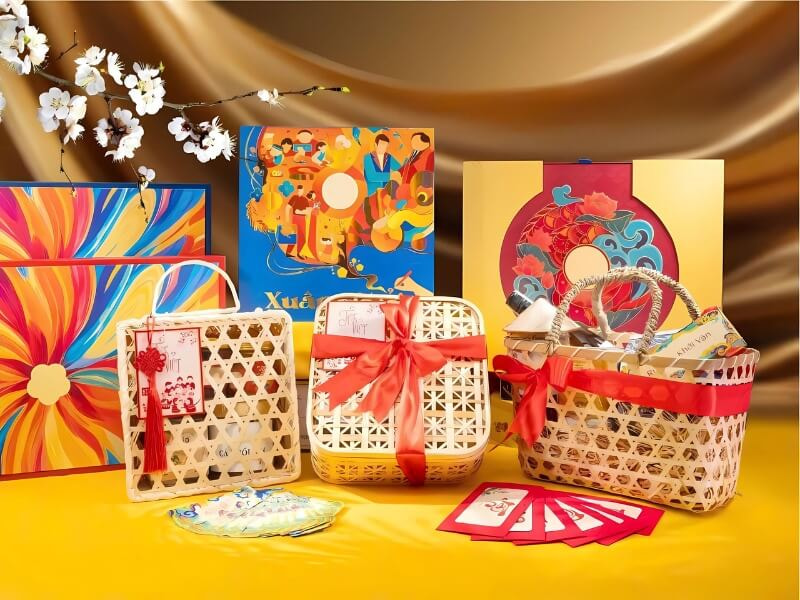 mua giỏ quà Tết giá rẻ khoảng 200k