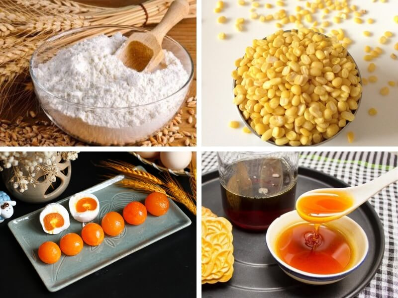 Nguyên liệu làm bánh nướng đậu xanh trứng muối