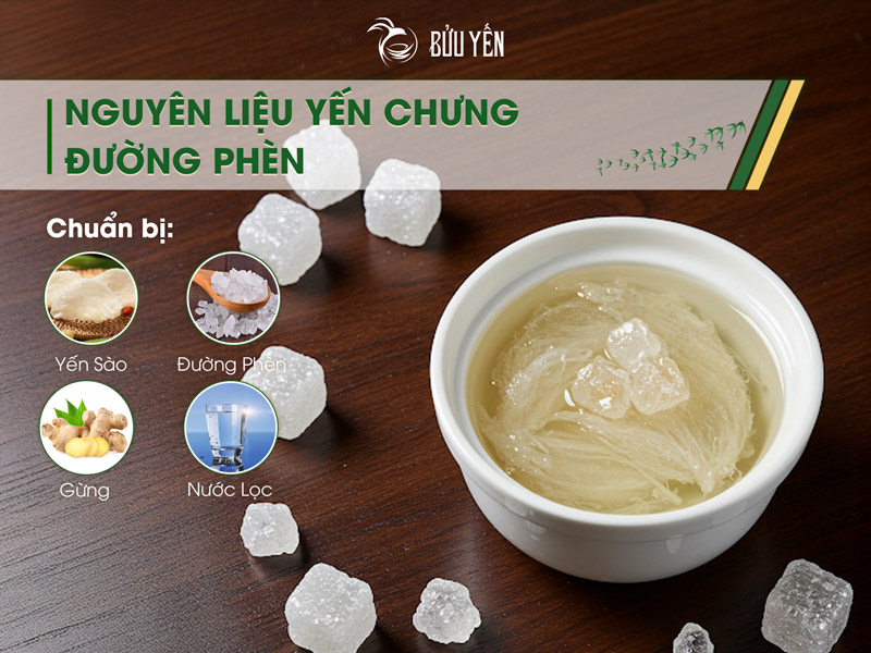 nguyên liệu làm yến chưng đường phèn