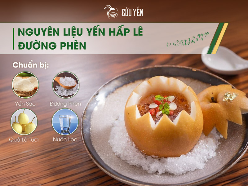 nguyên liệu yến hấp lê đường phèn