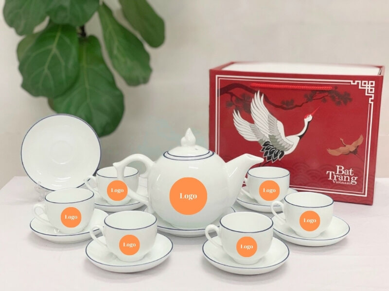 Bộ ấm trà in logo công ty