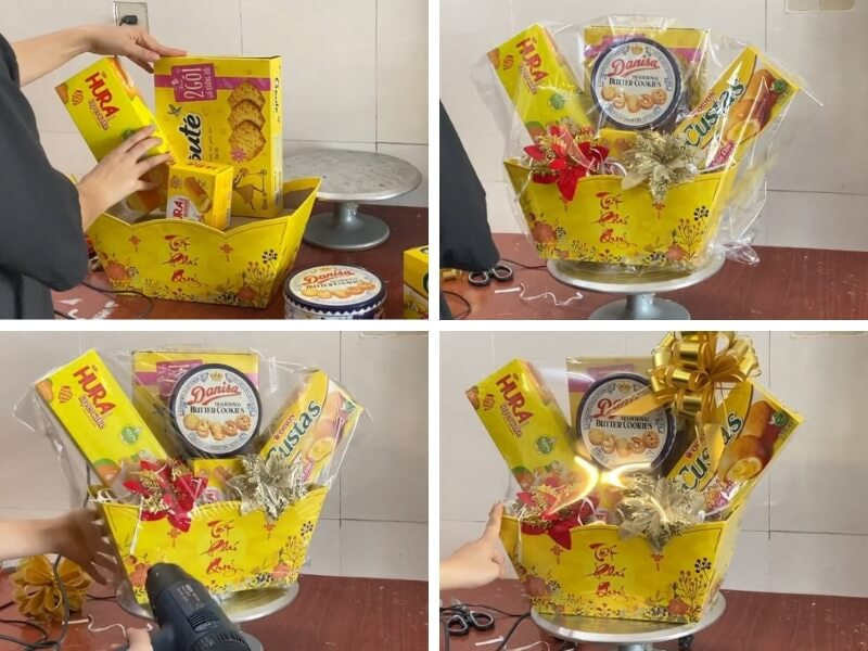 Gói quà Tết bằng màng co