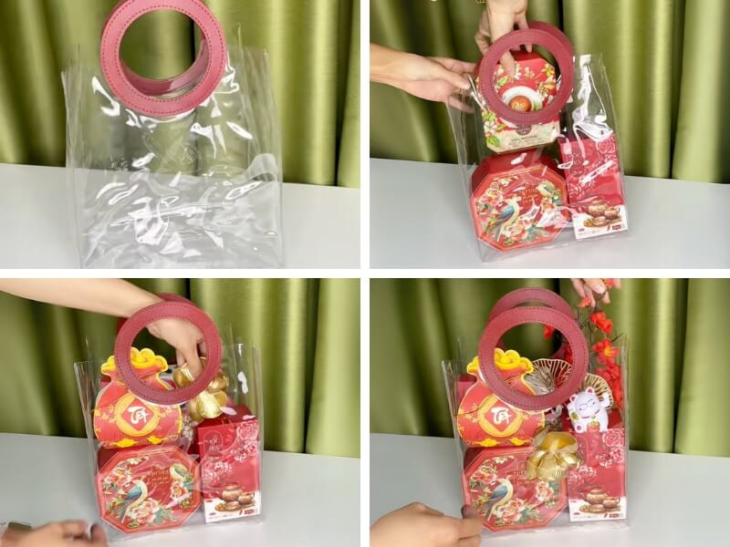 Cách gói quà Tết bằng túi quà