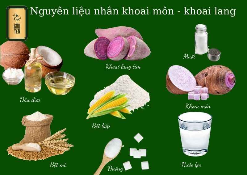 Quán ăn, ẩm thực: Cách làm bánh trung thu Đài Loan trứng chảy thơm ngon, lạ miện Nguyen-lieu-nhan-khoai-mon