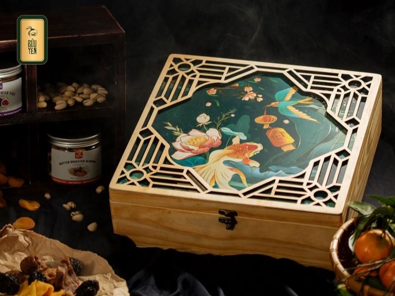 Hộp quà bằng gỗ nguyên khối