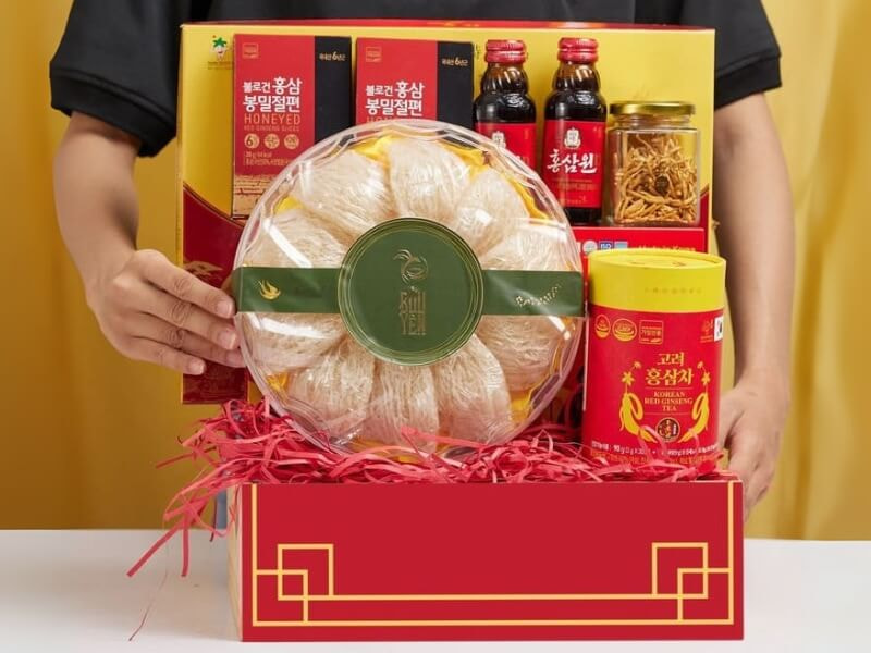 Giỏ quà Tết sâm và yến