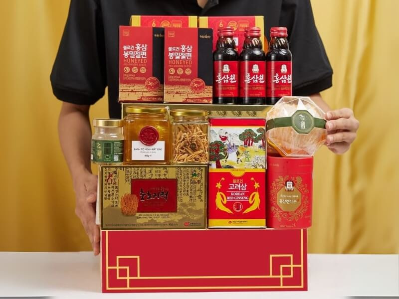 Khay gỗ đựng quà Tết 