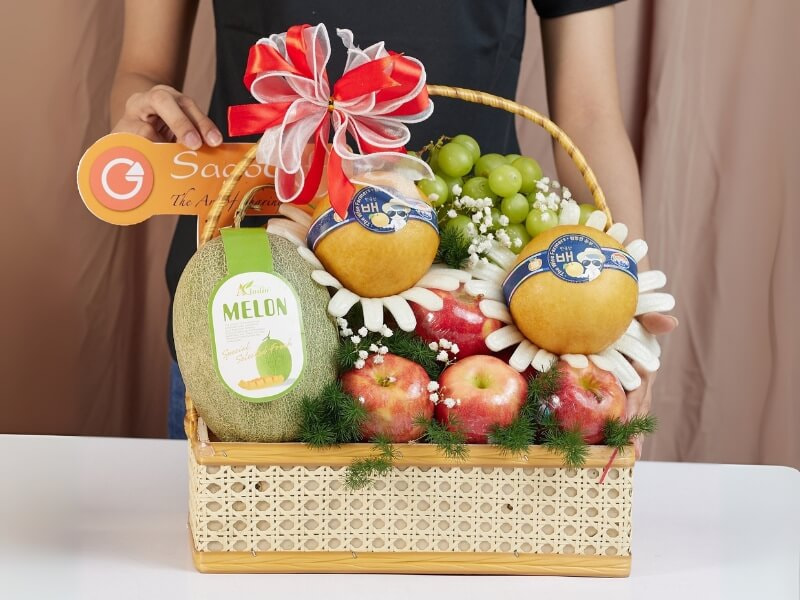 Giỏ hoa quả nhập khẩu Tết