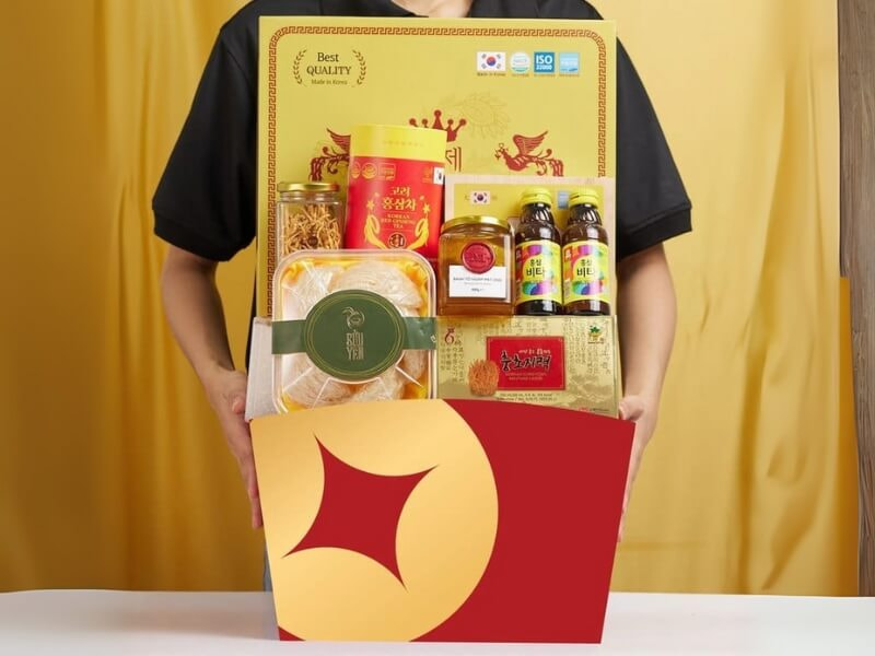 Giỏ quà Tết sâm và yến