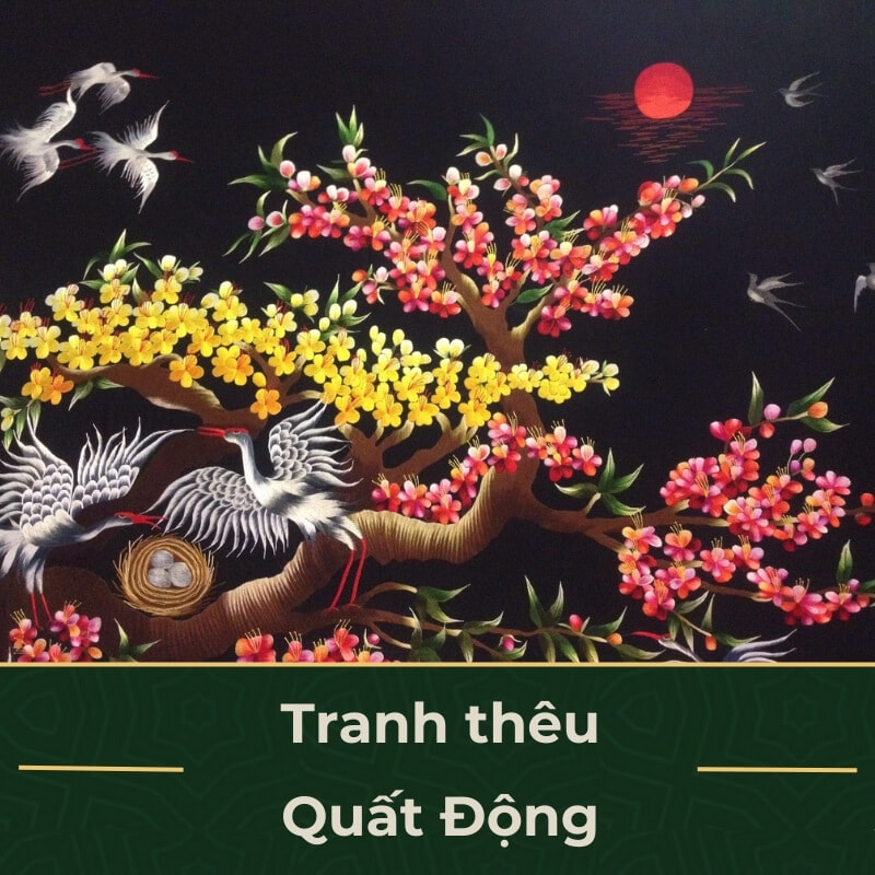Tranh thêu Quất Động