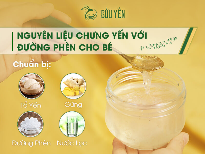 Nguyên liệu chưng yến với đường phèn cho bé