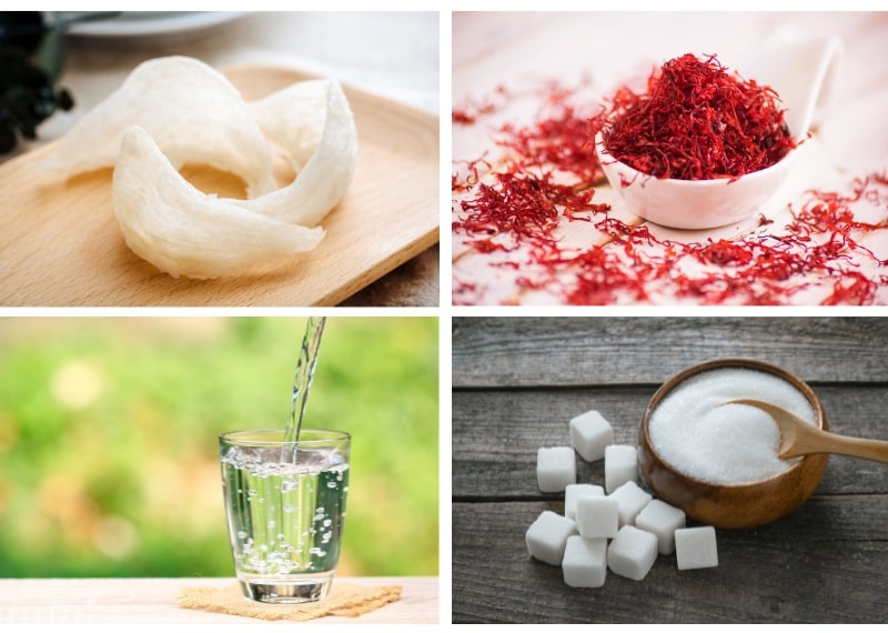 nguyên liệu làm yến chưng saffron