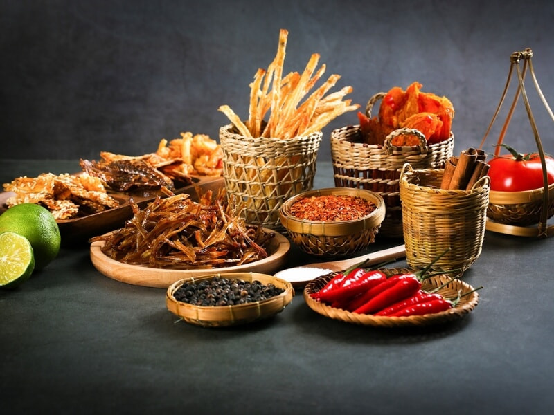 hải sản khô, thịt khô