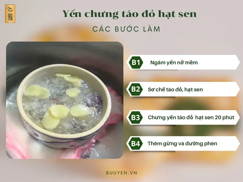 5 Công thức làm yến chưng táo đỏ thơm ngon, bổ dưỡng