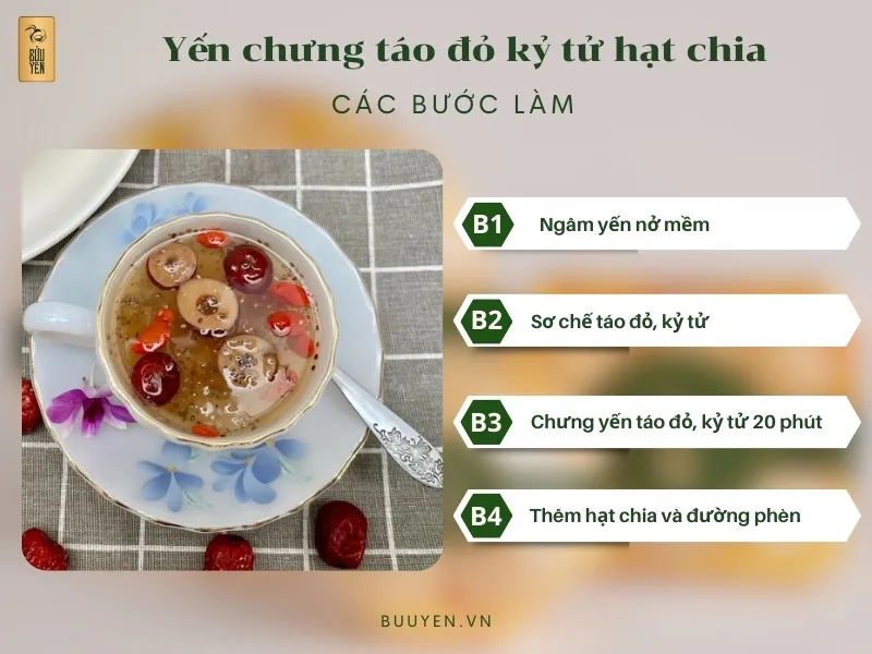 5 Công thức làm yến chưng táo đỏ thơm ngon, bổ dưỡng