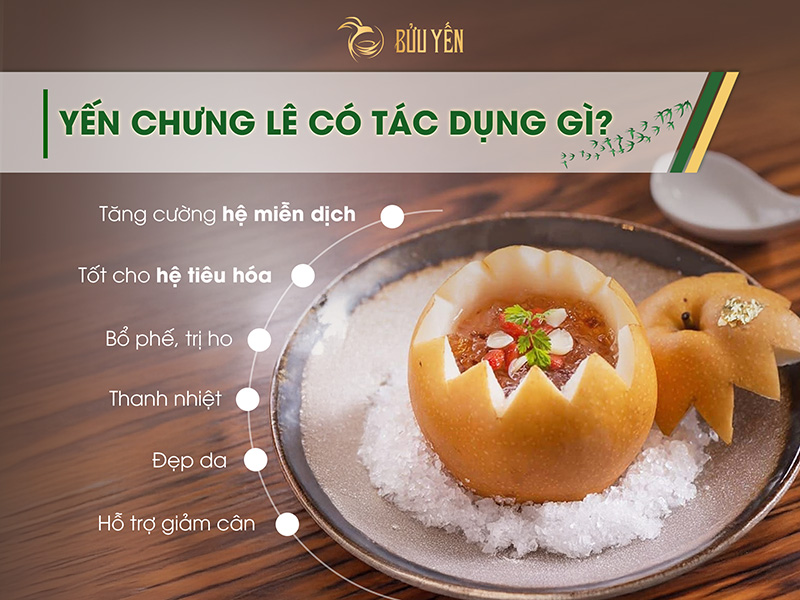 lợi ích sức khỏe của món yến sào chưng lê