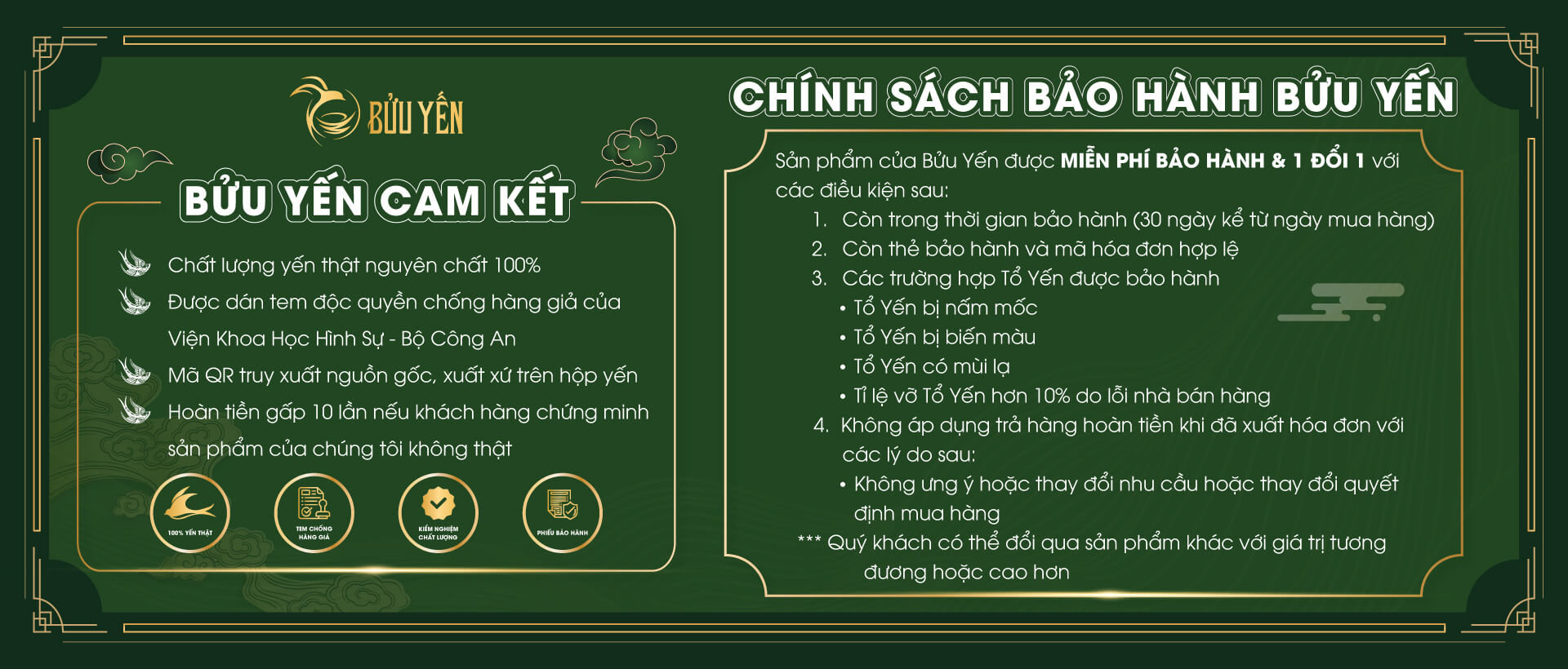 Bửu Yến chinh sach bao hanh