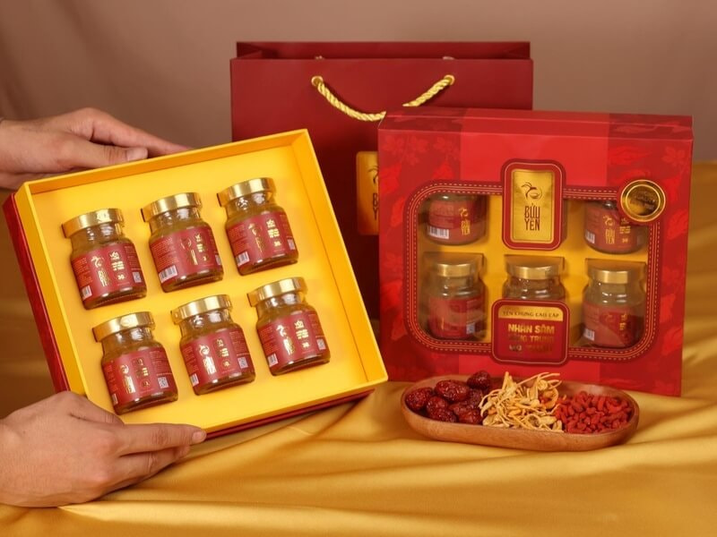 Hộp yến chưng nhân sâm đông trùng hạ thảo của thương hiệu Bửu Yến
