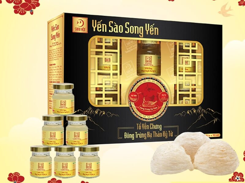 Hộp tổ yến chưng đông trùng hạ thảo kỷ tử của thương hiệu Song Yến