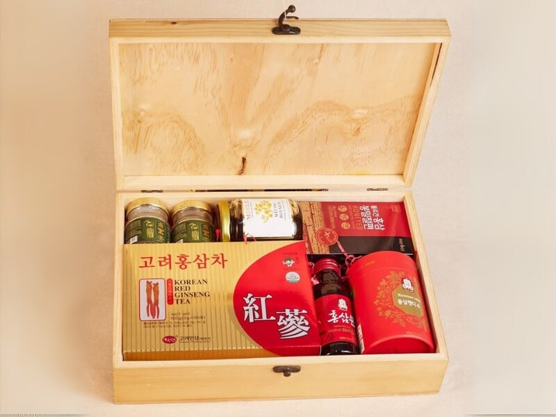 Hộp gỗ quà Tết Khang Thịnh 01